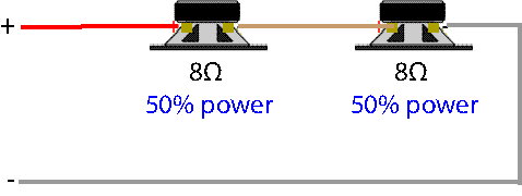 speakers in parallel wattage